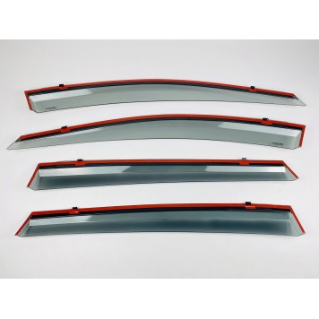 Дефлекторы окон Toyota Rav-4 2013-2019 с нерж. хром полоской-6